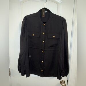 Express Black Button Down